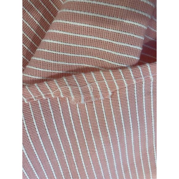 Sears Pink Pinstripe Twin Bedspread 74X 110 White Ruffle Perma Prest Vtg - Picture 5 of 6